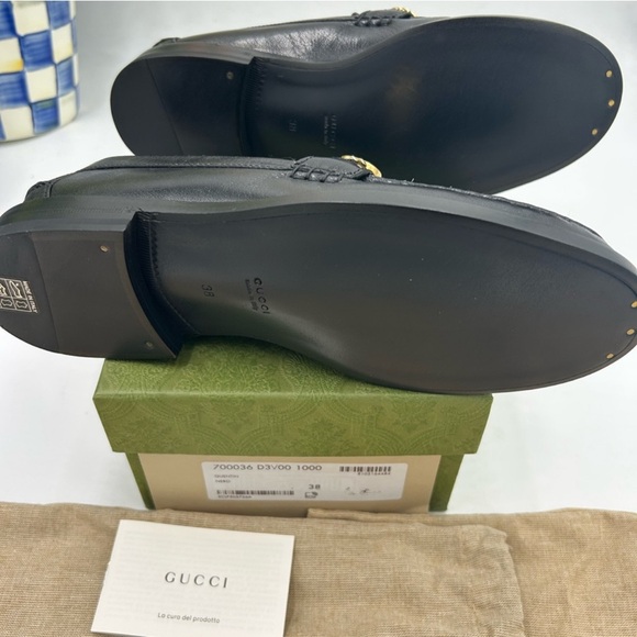 Mens Gucci, Leather logo Loafers size 38 made in Italy main image 11